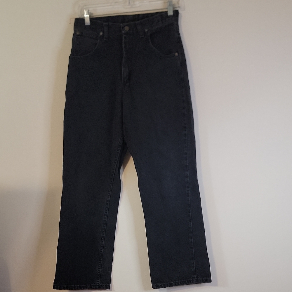 Black Straight-Leg Jeans